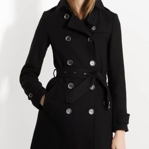 Burberry Brit Black Balmoral Coat Size 6 (s)